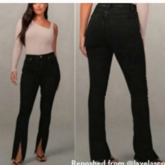 Abercrombie & Fitch Denim - Abercrombie And Fitch The Skinny Hi Rise Jeans Women's 25/0 Black Raw Hem EUC